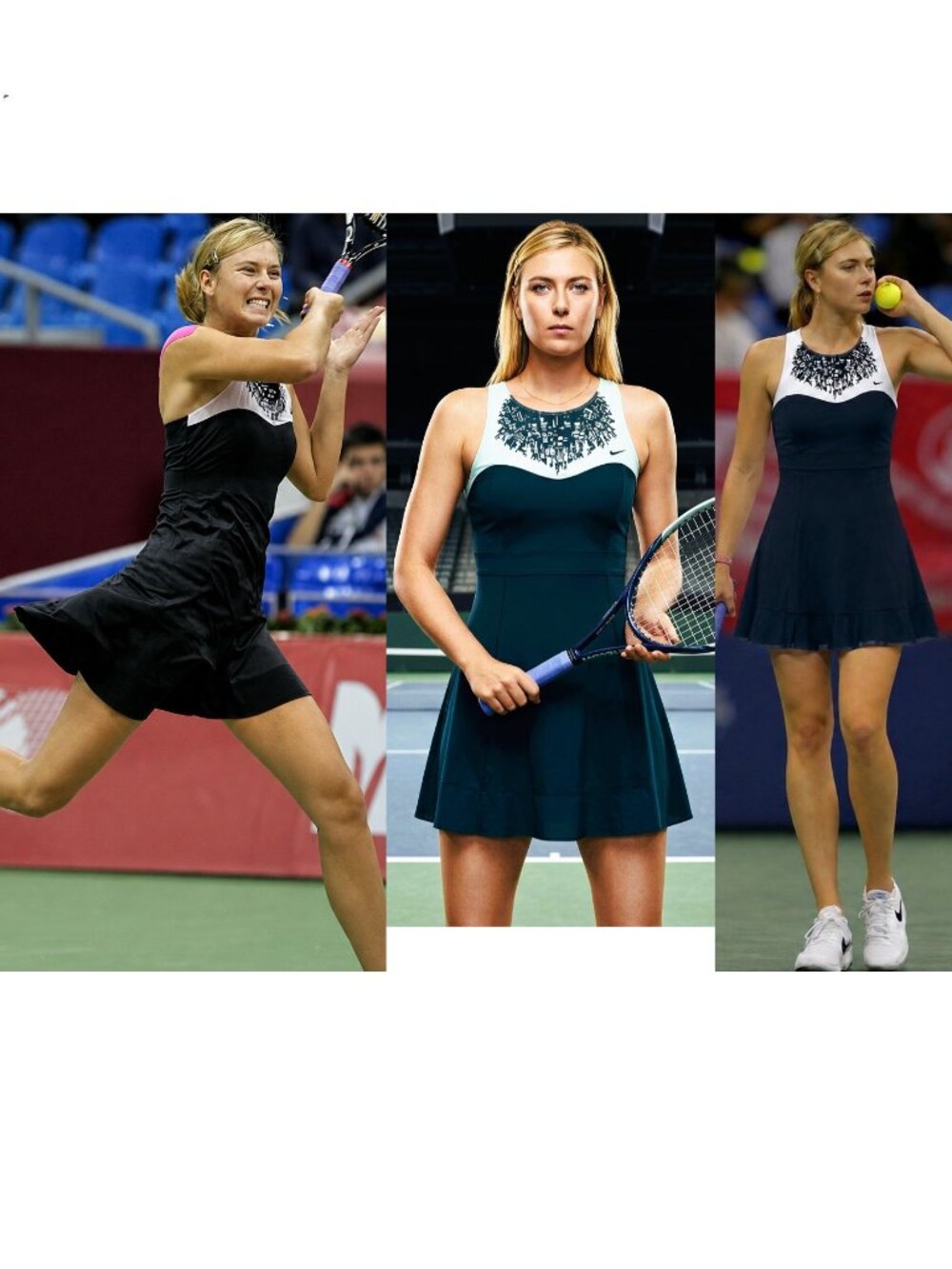 Nwt Nike Maria Sharapova BLACK Tennis Dress w/ Bra skirt Pretty S Small